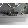Mexen Rita countertop washbasin 45 x 32 cm, black matte/golden grid pattern - 21084579