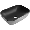 Mexen Rita countertop basin 45 x 32 cm, matte black/silver scale pattern - 21084572