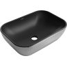 Mexen Rita countertop washbasin 45 x 32 cm, black matte/silver scale pattern - 21084572