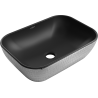 Mexen Rita lavabo sobre encimera 45 x 32 cm, negro mate/patrón de escamas plateado - 21084572