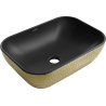 Mexen Rita lavandino da appoggio 45 x 32 cm, nero opaco/oro motivo squame - 21084578
