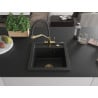 Mexen Vito 1-bowl granite kitchen sink with Duo kitchen tap, black - 6503-77-671701-57-G