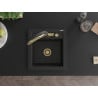 Mexen Vito 1-bowl granite kitchen sink with Duo kitchen tap, black - 6503-77-671701-57-G