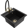 Mexen Vito 1-bowl granite kitchen sink with Duo kitchen tap, black - 6503-77-671701-57-G
