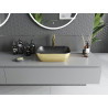 Mexen Rita lavabo de encimera 45 x 32 cm, negro mate/líneas doradas - 21084577
