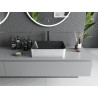Mexen Catia opbouwwastafel 48 x 37 cm, zwart mat/zilveren lijnpatroon - 21314873