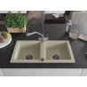 Mexen Mario 2-bowl granite sink with kitchen faucet Duo, beige - 6504-69-671701-07-B