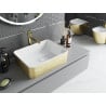Mexen Catia lavabo à poser 48 x 38 cm, blanc/doré motif lignes - 21314817