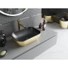 Mexen Rita countertop washbasin 45 x 32 cm, black matte/gold pattern lines - 21084577