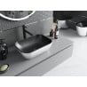 Mexen Rita lavabo da appoggio 45 x 32 cm, nero opaco/motivo lineare argentato - 21084573