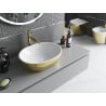 Mexen Viki lavabo da appoggio 48 x 35 cm, bianco/oro motivo squame - 21054808