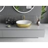 Mexen Viki lavabo à poser 48 x 35 cm, blanc/or motif écailles - 21054808