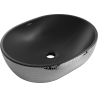 Mexen Viki lavabo de bancada 48 x 35 cm, preto mate/prateado padrão escama - 21054872