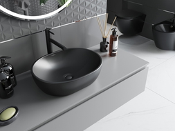 Mexen Viki lavabo à poser 48 x 35 cm, noir mat - 21054885