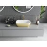 Mexen Rita lavatório de bancada 45 x 32 cm, branco/dourado linhas - 21084553