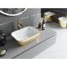 Mexen Rita lavabo à poser 45 x 32 cm, blanc/doré - 21084506