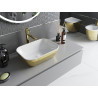 Mexen Rita lavabo à poser 45 x 32 cm, blanc/doré motif écailles - 21084554