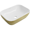 Mexen Rita Buedemverstoppten Lavabo 45 x 32 cm, wäiss/gëllene Schuppenmuster - 21084554