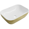 Mexen Rita lavabo à poser 45 x 32 cm, blanc/or motif écaille - 21084554
