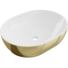 Mexen Viki Aufsatzwaschbecken 48 x 35 cm, weiß/gold - 21054806