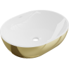 Mexen Viki countertop sink 48 x 35 cm, white/gold - 21054806
