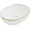 Mexen Viki Aufsatzwaschbecken 48 x 35 cm, weiß/goldener Rand - 21054805