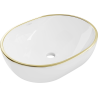 Mexen Viki lavabo da appoggio 48 x 35 cm, bianco/oro bordo - 21054805