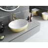 Mexen Viki countertop washbasin 48 x 35 cm, white/gold line pattern - 21054817