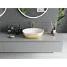 Mexen Viki Aufsatzwaschbecken 48 x 35 cm, weiß/gold Linienmuster - 21054817