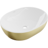 Mexen Viki countertop washbasin 48 x 35 cm, white/gold line pattern - 21054817