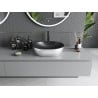 Mexen Viki countertop washbasin 48 x 35 cm, black matte/silver line pattern - 21054873
