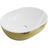 Mexen Viki lavabo à poser 48 x 35 cm, blanc/or motif écailles - 21054808