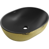 Mexen Viki lavabo da appoggio 48 x 35 cm, nero opaco/motivo squame dorate - 21054878