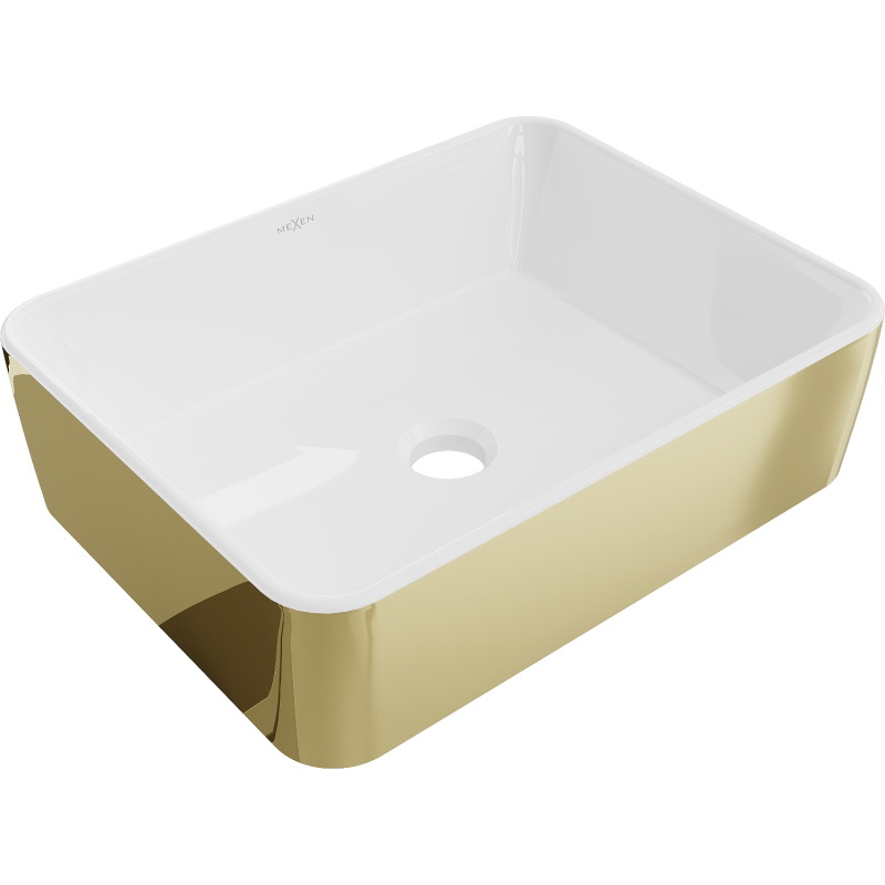 Mexen Catia opbouw wastafel 48 x 37 cm, wit/goud - 21314806