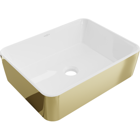 Mexen Catia Aufsatzwaschbecken 48 x 37 cm, weiß/gold - 21314806
