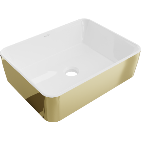 Mexen Catia countertop washbasin 48 x 37 cm, white/gold - 21314806