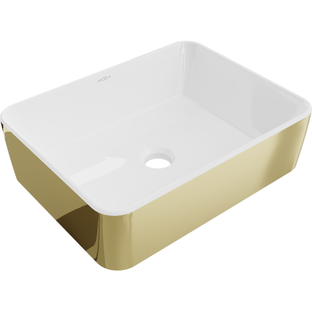 Mexen Catia opbouw wastafel 48 x 37 cm, wit/goud - 21314806