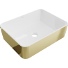 Mexen Catia lavabo à poser 48 x 37 cm, blanc/or - 21314806