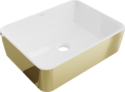 Mexen Catia opzetwastafel 48 x 37 cm, wit/goud - 21314806