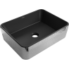 Mexen Catia opbau-Waschbecken 48 x 37 cm, schwaarz matt/sëlwer Schubbmuster - 21314872