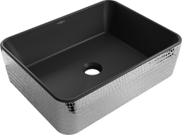 Mexen Catia lavabo da appoggio 48 x 37 cm, nero opaco/motivo argento a scaglie - 21314872
