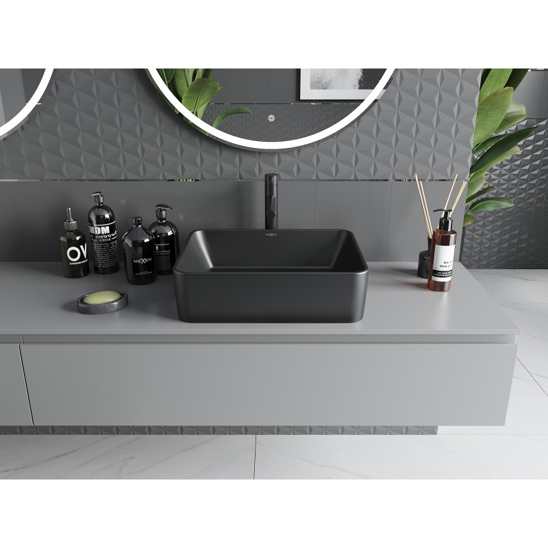 Mexen Catia lauapealne valamu 48 x 37 cm, must matt - 21314885