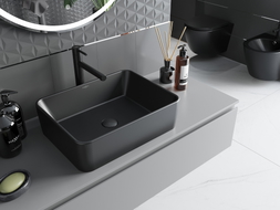 Mexen Catia countertop washbasin 48 x 37 cm, matte black - 21314885