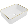 Mexen Catia lavabo à poser 48 x 37 cm, blanc/or bord doré - 21314805