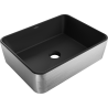 Mexen Catia countertop sink 48 x 37 cm, black matte/silver line pattern - 21314873