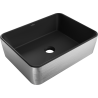 Mexen Catia countertop washbasin 48 x 37 cm, black matte/silver line pattern - 21314873