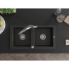 Mexen Mario granitspüle 2-kammer mit küchenarmatur Duo, schwarz/gold metallic - 6504-75-671701-07
