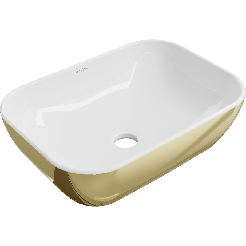 Mexen Rita lauapealne valamu 45 x 32 cm, valge/kuldne - 21084506