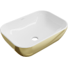 Mexen Rita lavabo à poser 45 x 32 cm, blanc/doré - 21084506
