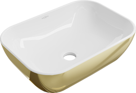Mexen Rita lavabo à poser 45 x 32 cm, blanc/doré - 21084506